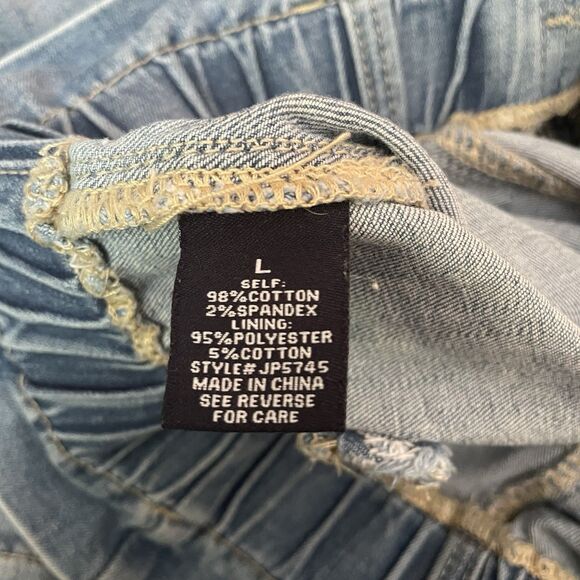 Jealous Tomato High Waist Ruffle Hem Bell Bottom Flare Jeans Tall Stretch Large - Picture 9 of 9